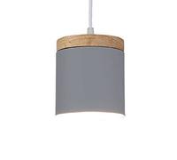 Wmmner Creative Cylindrical Hanging Lights Simplicity Metal Ceiling Light Chandelier Personalized Retro Lights 1-Light Traditional Suspensiom Lamp for Kitchen Island Dining Room over Sink/Cenere