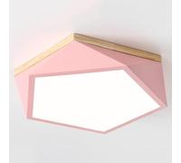 Wmmner Creative Geometry Led Ceiling Light 3 Dimmable Indoor Lighting Flat Lights Minimalist Style Easy to Install Panel Lamp Lightaroon Ceiling Lighting Fixture for Kitchen Hallway/Rosa/15.7In