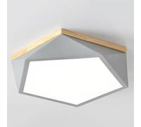 Wmmner Creative Geometry Led Ceiling Light 3 Dimmable Indoor Lighting Flat Lights Minimalist Style Easy to Install Panel Lamp Lightaroon Ceiling Lighting Fixture for Kitchen Hallway/Cenere/19.7In