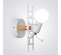 Wmmner Creativo Umanoidee Lampada da Parete Lampada da Parete per Interni Applique da Parete Moderna Luce Art Deco Ferro E27 Base per Camera da Letto, Camera Dei Bambini, Corridoio, Ristorante, Scala,