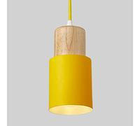 Wmmner Cylindrical Color Hanging Lights Entryway Vintage Ceiling Light Shade Modern Romantic Light Kitchen Island Metal Suspensiom Lamp for Kitchen, Bedroom, Dining Room, Restaurant/Giallo