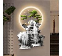 Wmmner Decorazione Murale Luminosa a Led, Arte Murale 3D, Decorazione Murale Creativa, Decorazione Domestica Semplice e Moderna, Decorazione Murale per Feste e Mostre (Grigio, 41,3 Pollici)/Grigio/29.