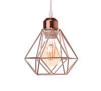 Wmmner Diamond-Shaped Lamp Creative Simplicity Chandelier Elegant Vintage Hanging Lights Fashionable Romantic Ceiling Lighting Fixture for Kitchen, Bedside Indoor Rustic Teahouse Café/Rosa