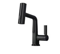 Wmmner Display Digitale Rubinetto da Cucina Pull Down Miscelatore per Lavello a Cascata con Rubinetto a Spruzzo per Acqua Calda Eda per Bagno Bar Casa Colonica Lavanderia Finitura Argento/Nero Senza S