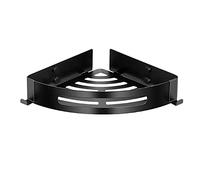 Wmmner Doccia Caddie Mensola Doccia in Acciaio Inossidabile Porta Doccia Adesivo Angolo No Drilling Wall Mount per la Toilette Del Bagno, Black B-1 Story/Nero B/1 Storia