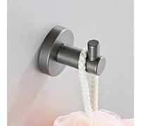 Wmmner Elegante Set Di Accessori da Bagno Grigi - Porta Scopino in Ottone, Porta Carta Igienica, Porta Asciugamanihelf, Portasapone per Doccia, Gancio da Parete e Portasciugacapelli - Completa il Tuo