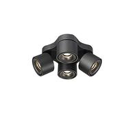 Wmmner Faretto a Soffitto a Led 220°+ 90° Lampada da Accento Regolabile Montata in Superficie, Illuminazione a Binario Fisso in Alluminio a 4 Vie per Interni, Faretti a Soffitto per la Galleria Del Co