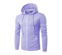 Wmmner Felpa con Cappuccio da Uomo con Zip Intera Casual Workout Fall Tee Giacche Alla Moda a Maniche Lunghe con Tasca Classic Basic Plain Felpe con Cappuccio per Uomo/Viola/Xxl