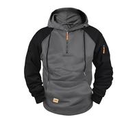 Wmmner Felpa con Cappuccio da Uomo Pullover Color Block Maglione con Zip a un Quarto Felpe con Cappuccio e Tasche Multiple Felpe con Cappuccio Autunno-Inverno Maglioni Dalla Vestibilità Comoda Felpe S