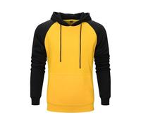 Wmmner Felpe con Cappuccio a Blocchi Di Colore per Uomo Camicia a Maniche Lunghe con Cappuccio Casual Alla Moda Felpa Autunnale con Pullover Caldo Novità da Uomo con Tasca/Giallo/L