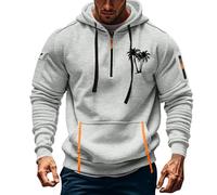 Wmmner Felpe con Cappuccio da Uomo con Zip a 1/4, Cappuccio con Palmo e Tasche Multiple Pullover a Maniche Lunghe Felpe Militari Tattiche/Felpa con Cappuccio e Zip a un Quarto Grigia da Uomo/Xxl