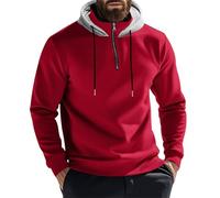 Wmmner Felpe con Cappuccio da Uomo con Zip a 1/4, Felpe con Cappuccio in Pile Sottile, Maniche Lunghe, Blocchi Di Colore, Pullover Invernali e Autunnali 2025/Felpa con Cappuccio e Zip a un Quarto da U