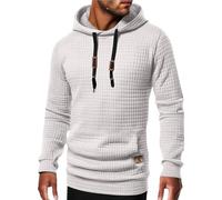 Wmmner Felpe con Cappuccio da Uomo Felpa con Cappuccio Semplice Waffle con Tasca Maglione Pullover a Maniche Lunghe Autunnale Abbigliamento in Tinta Unita/Felpe con Cappuccio Bianche da Uomo/Xxl