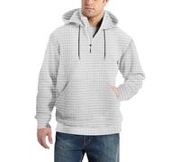 Wmmner Felpe con Cappuccio da Uomo Felpe con Cappuccio e Zip a 1/4 con Tasca Pullover a Maniche Lunghe Autunnali/Felpe con Cappuccio Bianche da Uomo/L