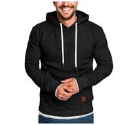 Wmmner Felpe con Cappuccio da Uomo in Tinta Unita con Tasca Felpe Larghe Maglie Autunnali con Coulisse Pullover a Maniche Lunghe/Felpe con Cappuccio Nere da Uomo/3Xl