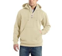 Wmmner Felpe con Cappuccio e Zip a 1/4 da Uomo con Tasche 2025 Autunno Pullover Tinta Unita Giacca Felpa a Maniche Lunghe/Felpa con Cappuccio e Zip Corta da Uomo Color Cachi/Xl