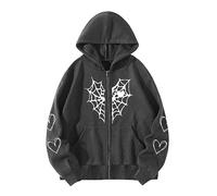 Wmmner Felpe con Cappuccio Grafiche per Uomo Moda Camicie a Maniche Lunghe con Stampa Animale Felpa con Cappuccio Casual con Zip Taglie Forti da Uomo/Caffè/5Xl