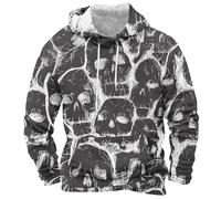 Wmmner Felpe con Cappuccio Halloween per Uomo Felpa con Tasche e Stampa Jack O' Lantern Maglie con Cappuccio a Maniche Lunghe/Grigio/3Xl