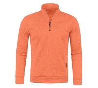 Wmmner Felpe con Colletto per Uomo Polo Classiche Di Base Manica Lunga Casual Scollo a V Autunno Top Uomo Plus Size Quarter Zip Pullover/Arancione/3Xl