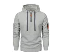 Wmmner Felpe da Uomo Quarter Zip Trendy Contrast Zipper Basic Draw Stpocket Pullover a Maniche Lunghe Felpa Casual con Cappuccio Trendy Baggy Basic Hoodies/Cenere Leero/4Xl