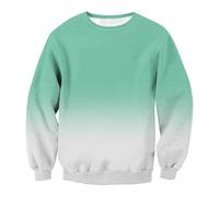Wmmner Felpe Sfumate da Uomo a Maniche Lunghe T-Shirt Classiche da Esterno Top Casual Camicie Alla Moda Pullover Girocollo Alla Moda per Uomo/Verde Menta/L