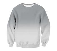 Wmmner Felpe Sfumate da Uomo a Maniche Lunghe T-Shirt Classiche da Esterno Top Casual Camicie Alla Moda Pullover Girocollo Alla Moda per Uomo/Grigio/3Xl
