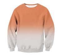 Wmmner Felpe Sfumate da Uomo a Maniche Lunghe T-Shirt Classiche da Esterno Top Casual Camicie Alla Moda Pullover Girocollo Alla Moda per Uomo/Arancione/4Xl