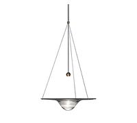 Wmmner Glass Halo Modern Chandelier Fixture For Atrium Bar And Themed Restaurant Retro Style Water Drop Ripples Flying Saucer Design (35Cm Warm White)/40 Centimetri/Bianco Do