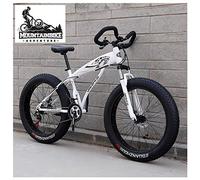 Wmmner Hardtail Fat Tire Mountain Bike per Adulti, Uomo Donna Mountain Trail Bike con Doppio Freno a Disco, Sospensione Anteriore in Acciaio ad Alto Carbonio Mountain Bike Fuoristrada, Nuovo Rosso, 26