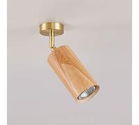 Wmmner Illuminazione a Binario Fisso a Led Faretto a Soffitto in Legno 360°+180° Lampada Spot D'Accento Regolabile a Montaggio Superficiale, Faretti Direzionali Lampade da Soffitto/Parete per Uso Dome