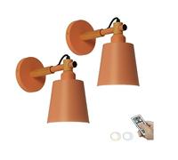Wmmner Illuminazione da Parete per Interni Moderna Set Di Due Lampade da Parete Alimentate a Batteria in Alluminio Spazzolato con Lampada da Parete a Led a Distanza per Camera da Letto Comodino Soggio