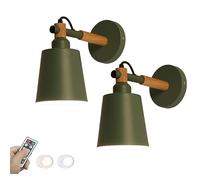 Wmmner Illuminazione da Parete per Interni Moderna Set Di Due Lampade da Parete Alimentate a Batteria in Alluminio Spazzolato con Lampada da Parete a Led a Distanza per Camera da Letto Comodino Soggio