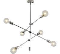 Wmmner Illuminazione Moderna Del Lampadario 6 Luci Argento Semi Incasso a Soffitto a Sospensione Nichel Precitato con Bracci Rotevoli Apparecchi Di Illuminazione a Soffitto Della Metà Del Secolo Altez