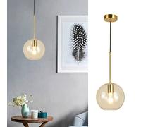 Wmmner Lampada a Sospensione a Globo in Vetro Lampada da Soffitto Moderna Piccola Chaner, Apparecchio Di Illuminazione Minimalista per Isola da Cucina E27 Lampade a Sospensione per Tavolo da Pranzo, L