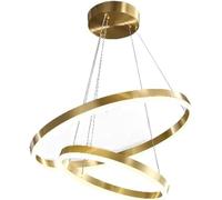 Wmmner Lampada a Sospensione a Led da Soggiorno Rotonda da Incasso 39W Modern Simple Lampada a Sospensione Ristorante Cucina Isola Camera da Letto Luce Scandinavo Creativo Minimalista Pieno Rame Lampa