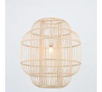 Wmmner Lampada a Sospensione Creativa in Bambù Lampada a Sospensione Fatta a Mano a Maglia Lampada da Soffitto E27 Lampada a Sospensione in Tessuto Di Bambù Personalità Lampadario Artigianale per Cuci