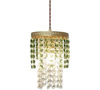 Wmmner Lampada a Sospensione in Ottone V-Intage E14 Lampada a Sospensione a Soffitto con Campanello a Vento in Cristallo Lampada a Sospensione per Stanza Moderna, Lampada a Sospensione/un Colore/10 Ce