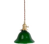 Wmmner Lampada a Sospensione in Vetro Di Giada Verde, Popolare Lampada a Sospensione Calda in Ottone Giapponese in Stile Isola Di Tromba Popolare, Lampadario a Soffitto con Decorazione Di Fattoria Rur
