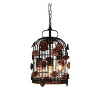 Wmmner Lampada a Sospensione Industrial Wind Bird Cagelampadario Stile Creativo Ferro Battuto Luci Decorative Camera da Letto Soggiorno Lampada da Pranzo Fabbrica Soffitto Vintage per Studio Ristorant
