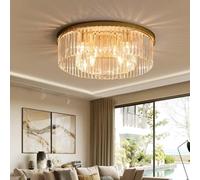 Wmmner Lampada a Sospensione Lampadario Di Cristallo Minimalista Americano Apparecchio da Soffitto Francese Retro Gold Crystal Hanging Light Led, Chandelier/Oro