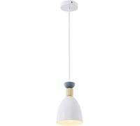 Wmmner Lampada a Sospensione Nordic Iron Art Modern Minimalist Wood Hanging Lampada Stile Postmoderno Lampadario in Metallo E27 Personalità Creativa Soggiorno Corridoio Camera da Letto Blu (Blu)/Bianc