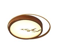 Wmmner Lampada a Sospensione, Plafoniera in Legno in Stile Cinese Lampada da Soffitto a Led Rotonda Ultrasottile Paralume Acrilico a Incasso Vicino Agli Apparecchi Di Illuminazione a Soffitto per Sala