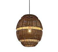 Wmmner Lampada Creativa in Rattan, Lampadario a Forma Di Uovo Cavo Artistico, Lampada a Sospensione Retrò Del Sud-Est Asiatico per il Riposo Delle Pianteilluminazione Di Apparecchi da Caffè Aurant con