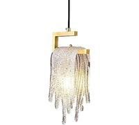 Wmmner Lampada da Cucina Moderna a Led in Cristallo Soffitto Appeso Sopra L'Isola Apparecchio Di Illuminazione in Ottone Nordico Lungo Bar in Vetro Piccolo Lampadario per Camera da Letto Sala da Pranz