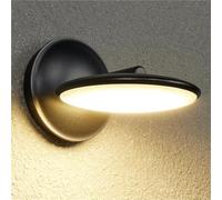 Wmmner Lampada da Parete a Led Applique da Parete Moderna da 12W per Interni, 3000K Luce Calda Lampade da Parete per Esterni Nere Luci da Portico in Alluminio Impermeabili Illuminazione da Parete per