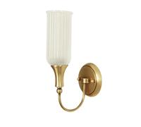Wmmner Lampada da Parete, Applique Country, Lampada da Parete Moderna con Paralume in Vetro Bianco, Lampada da Bagno con Corpo in Rame, Lampada da Parete per Specchio, Camera da Letto, Cucina, Corrido