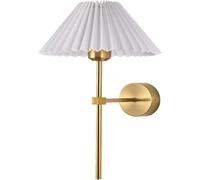 Wmmner Lampada da Parete Applique da Parete Classica D Lampada da Parete in Metallo con Paralume in Tessuto Pieghettato Lampada da Parete a Braccio Lungo Singolo, Lampada
