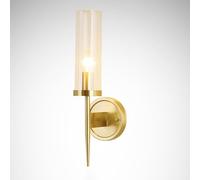 Wmmner Lampada da Parete, Applique da Parete in Ottone Lampada da Parete Moderna Lampada da Parete da Comodino con Vetro Trasparente a Coste Applique Nordiche da Parete Lighting E14 Lampade da Testier