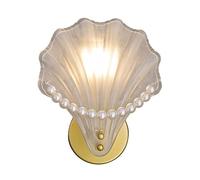 Wmmner Lampada da Parete, Applique in Vetro a Forma Di Conchiglia V-Intage, Applique Moderna Dorata, Lampada da Parete per Camera da Letto, Soggiorno, Ristorante, Caffetteria, Decorazione da Parete, A