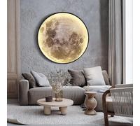 Wmmner Lampada da Parete Applique Luce 80Cm Luna Dimmerabile con Telecomando 45W Led Modern Art Deco Lampada Lampada Soggiorno Lampada Luna Deco Lampada